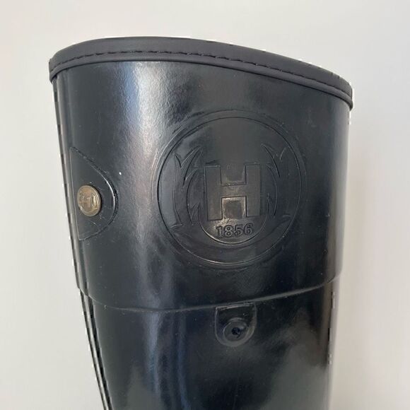 Hunter Sandhurst Carlyle Rain Boots Tall Black Rubber Size US 5-6 EU 35-36 - Picture 3 of 14
